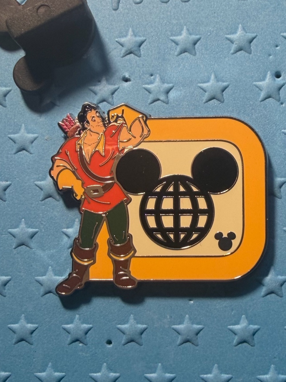 2025 WDW Hidden Disney Pin Gaston D Logo Flag Hidden Mickey Pin Beauty & Beast